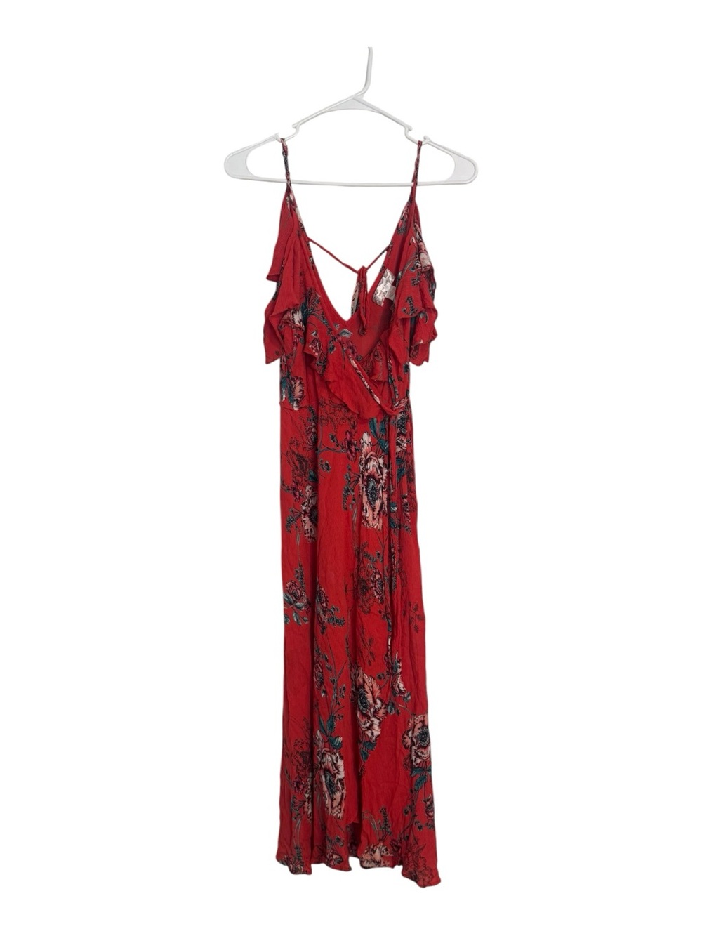 Band of Gypsies Red Floral Midi Dress